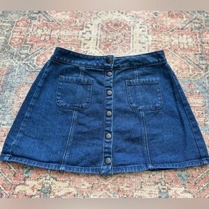 Brandy Melville Button Up Fall Jean Mini Skirt/Size 27